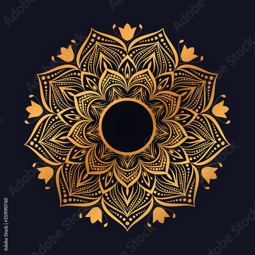 Luxury mandala background with golden arabesque pattern arabic islamic east style