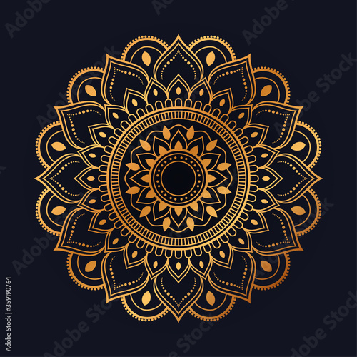 Luxury mandala background with golden arabesque pattern arabic islamic east style