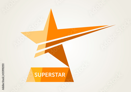 Vector Design Of A Star Shaped Award For The Contest Winner photo