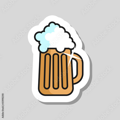 Beer glass vector icon. Barbecue and bbq grill