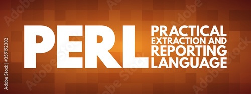 PERL - Practical Extraction and Reporting Language acronym, technology concept background