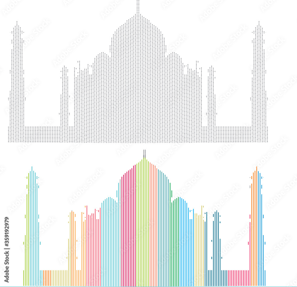 Obraz premium taj mahal vector