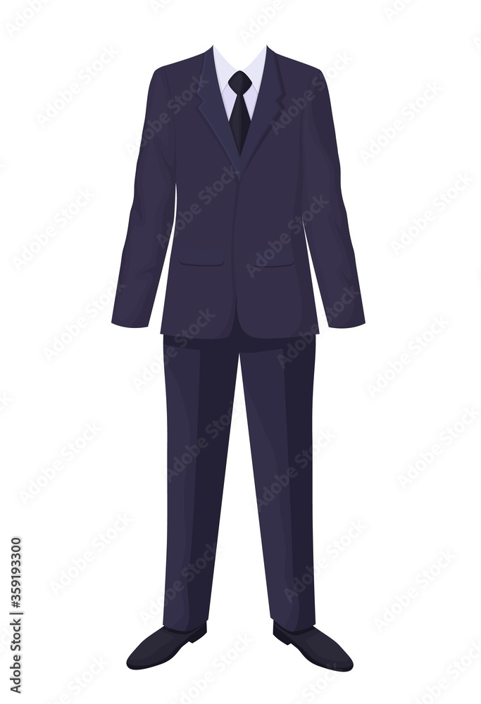 Stylish suit with tie. Fashionable mens business clothing dark elite textiles from modern designers elegant tuxedo in context of successful vector position. Stylish suit with tie. Fashionable mens business clothing dark elite textiles from modern designers elegant tuxedo in context of successful vector position.