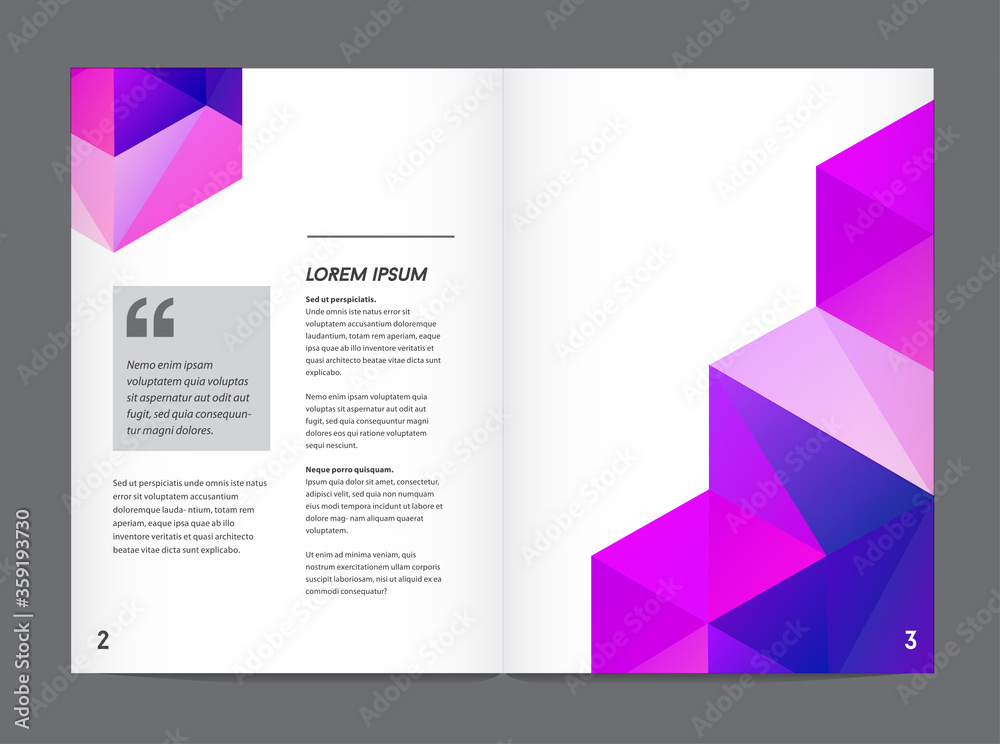 Visual identity with letter logo elements polygonal style Letterhead and geometric triangular design style brochure cover template mockups. Fictitious name and Text.