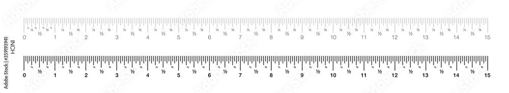 Ruler measuring scale markup for rulers inch Vector Image