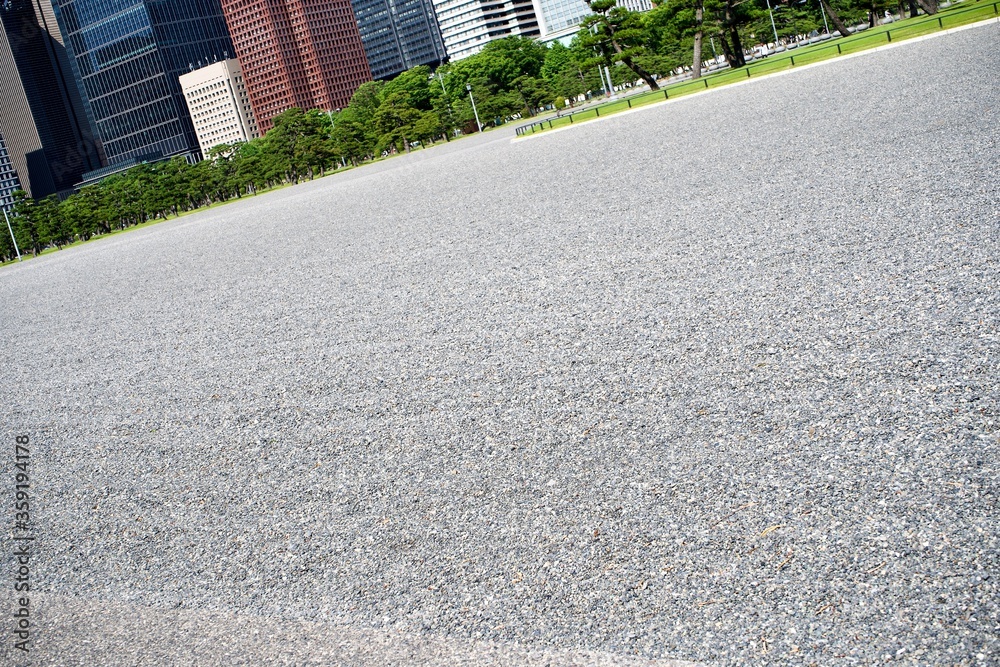 The square of gravel in Tokyo. - obrazy, fototapety, plakaty 