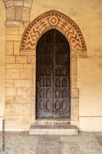 Door of the abbey of Follina, Treviso - Italy