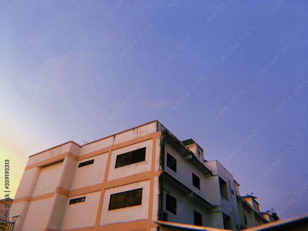 colorful building with blue sky