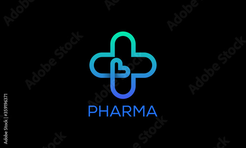 Medical health-care logo design template. pharmacy logo design 