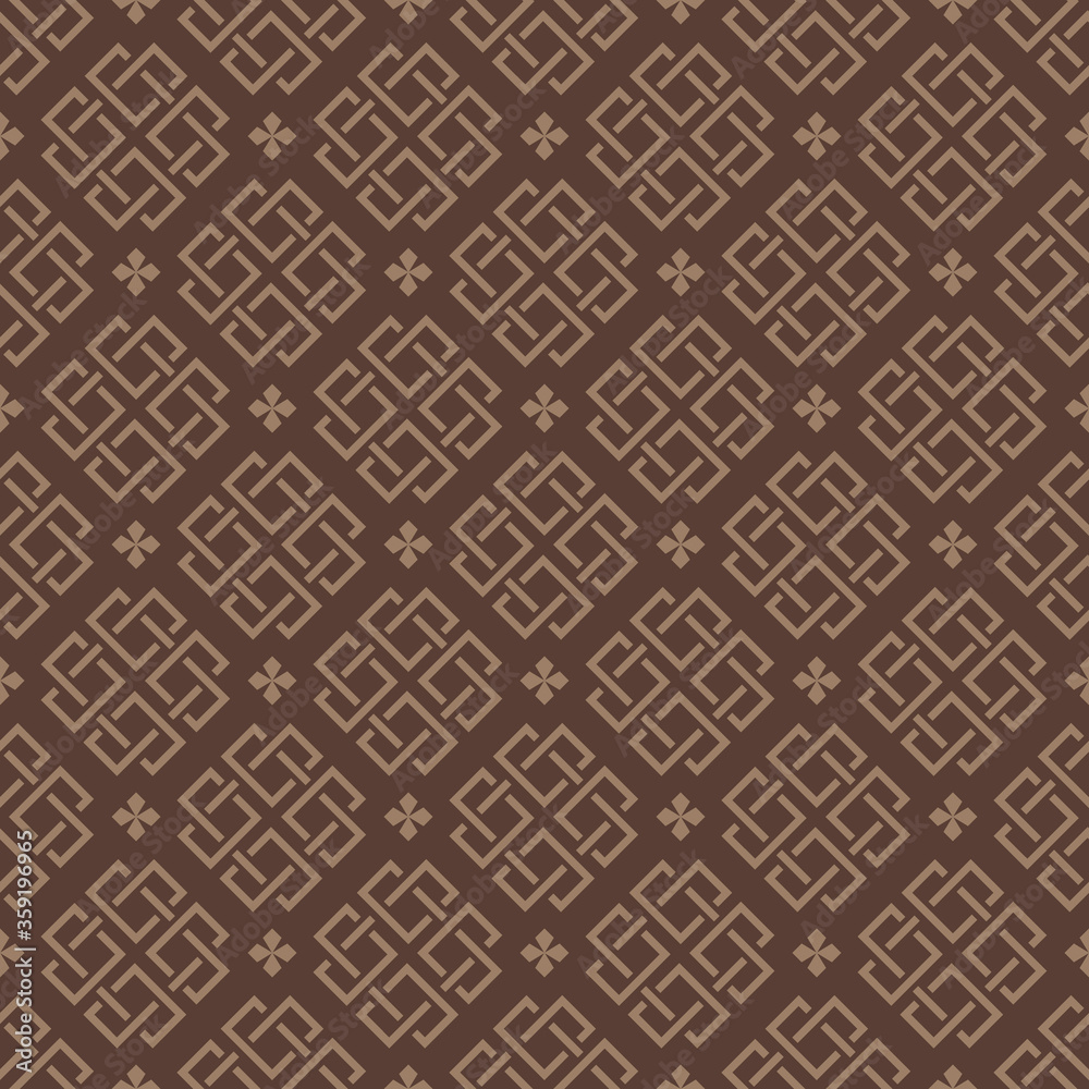 Retro vintage Chinese traditional pattern seamless background geometry square spiral cross frame chain line