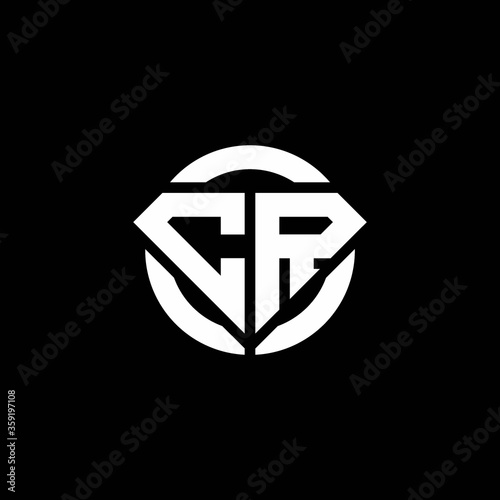 CR monogram logo with diamond shape and ring circle rounded