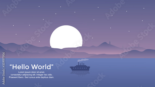 Premium vector banners with polygonal landscape illustration background.