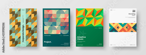 Abstract brochure cover vector design. Corporate identity geometric illustration template.