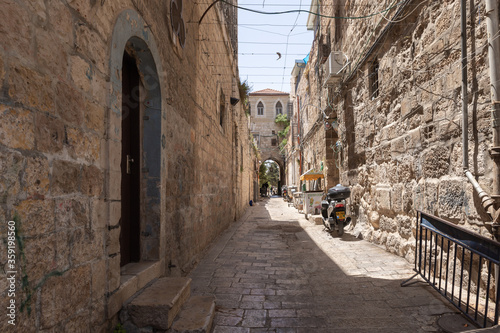 The Antonia Street leading to Gate of Remission - Bab al-Huttah of the Temple Mount in the old city of Jerusalem, Israel