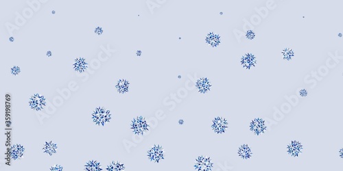 Light blue vector layout with beautiful snowflakes.