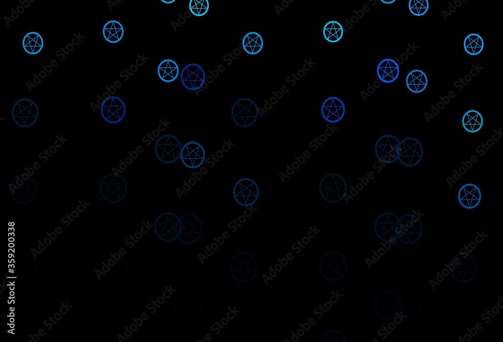 Dark BLUE vector backdrop with mystery symbols. Dark BLUE vector backdrop with mystery symbols.