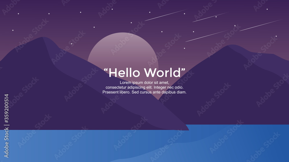 Premium vector banners with polygonal landscape illustration background.