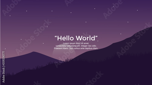 Premium vector banners with polygonal landscape illustration background.