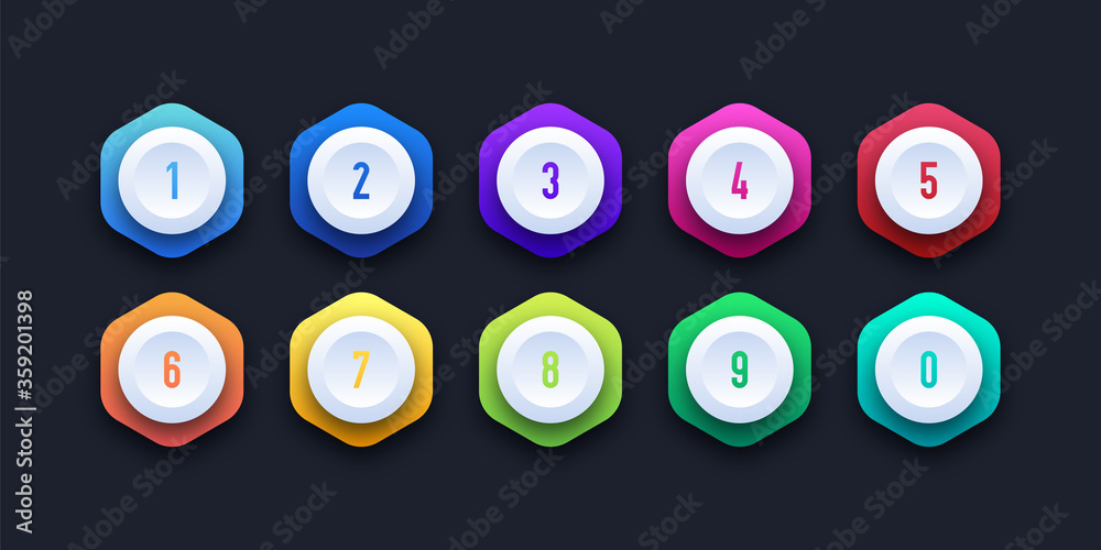 3d colorful icon set with number bullet point 3d colorful icon set with number bullet point