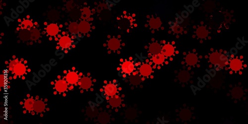 Dark red vector template with flu signs.