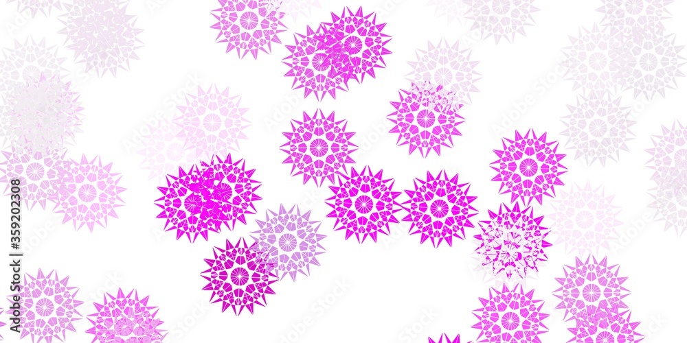 Light purple, pink vector template with ice snowflakes.