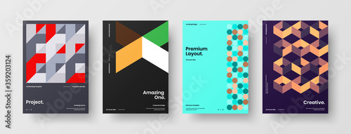 Abstract brochure cover vector design. Corporate identity geometric illustration template.