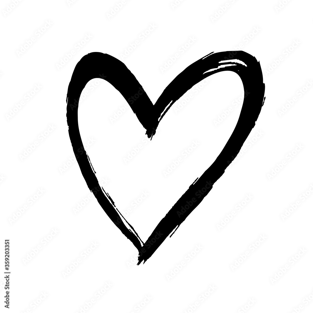 Brush painted heart. Brush painted heart.