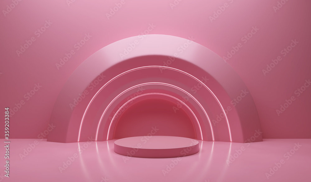 Obraz premium Abstract geometric shape pastel color scene minimal, design for cosmetic or product display podium 3d render.