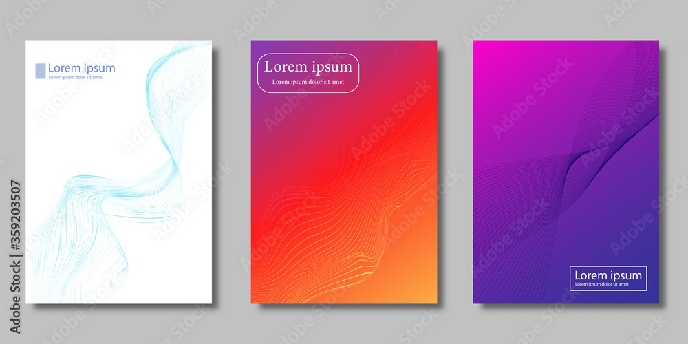 Set of Minimal covers design, Modern template with gradient background, Future geometric Pattern of covers template set, Vector illustration