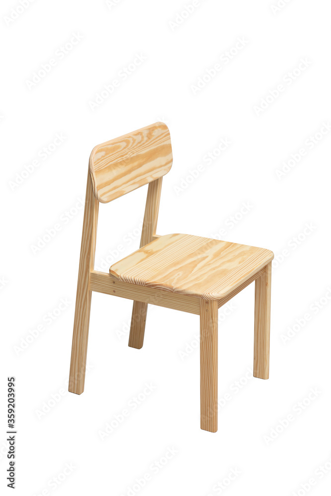 Pine wood chair on isolated background Pine wood chair on isolated background