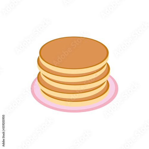 pancake on a plate in vector flat style, single element for design. food, american dessert