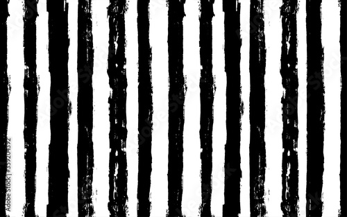 Hand drawn striped pattern  grunge stripe seamless background  black and white brush strokes. vector grungy stripes  paintbrush line backdrop