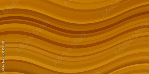Dark Yellow vector texture with circular arc. Abstract gradient illustration with wry lines. Pattern for websites, landing pages.