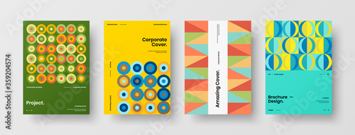 Abstract brochure cover vector design. Corporate identity geometric illustration template.