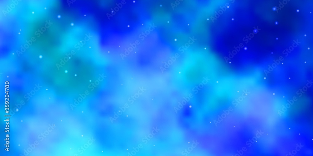 Fototapeta premium Light BLUE vector layout with bright stars. Blur decorative design in simple style with stars. Design for your business promotion.