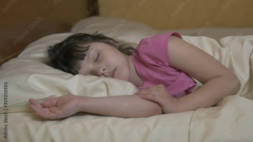 Sleep kid. Adorable little girl sleeping in bed. Sleep kid. Adorable little girl sleeping in bed.