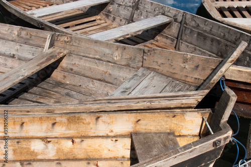 Traditional Lithuanian wooden boats.