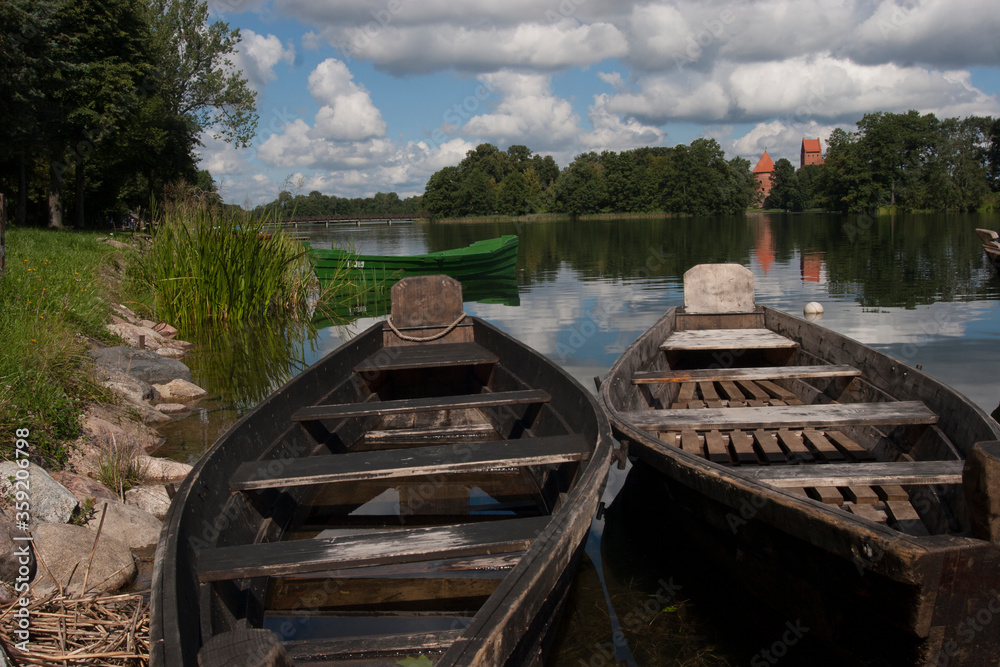 Traditional Lithuanian wooden boats.