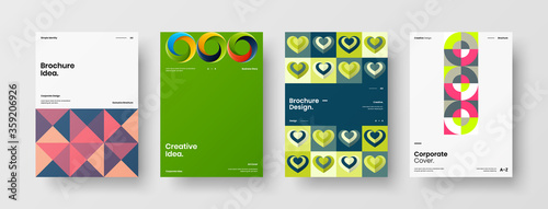 Abstract brochure cover vector design. Corporate identity geometric illustration template.