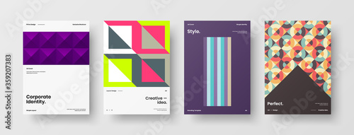 Abstract brochure cover vector design. Corporate identity geometric illustration template. © kitka