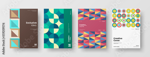 Abstract brochure cover vector design. Corporate identity geometric illustration template.