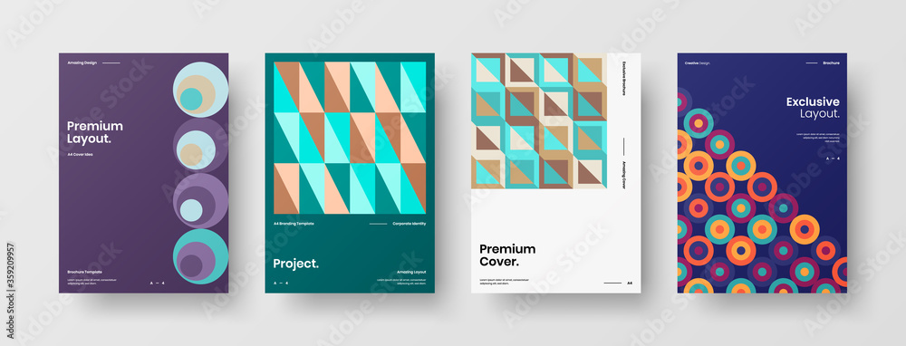 Abstract brochure cover vector design. Corporate identity geometric illustration template.