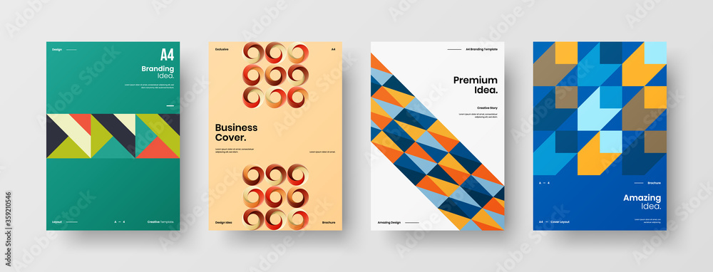 Abstract brochure cover vector design. Corporate identity geometric illustration template.