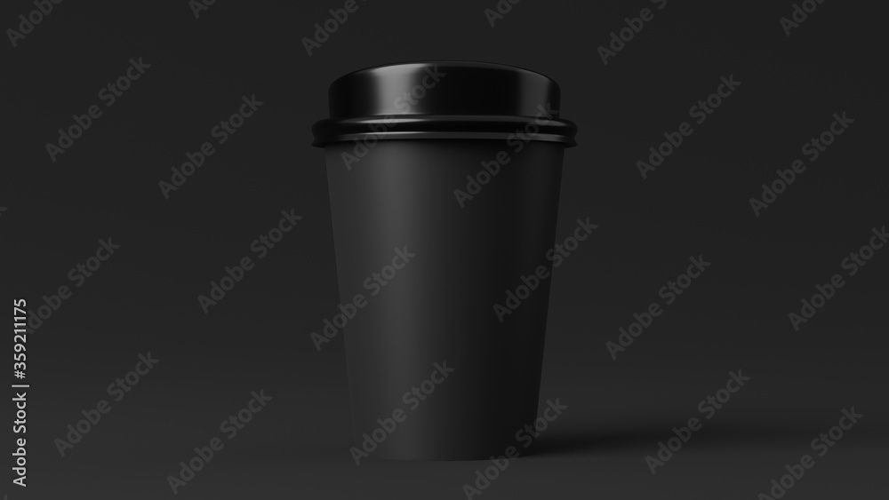 Blank coffee cup with plastic lid on isolate background.3d rendering illustration. Blank coffee cup with plastic lid on isolate background.3d rendering illustration.