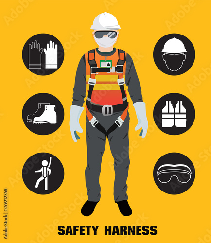 safety harness , construction vector design.