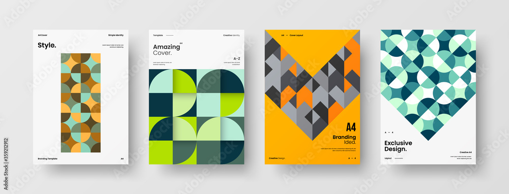 Abstract brochure cover vector design. Corporate identity geometric illustration template.