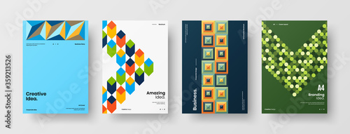 Abstract brochure cover vector design. Corporate identity geometric illustration template.