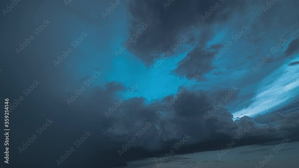 The beautiful rainy clouds stream in the sky. time lapse