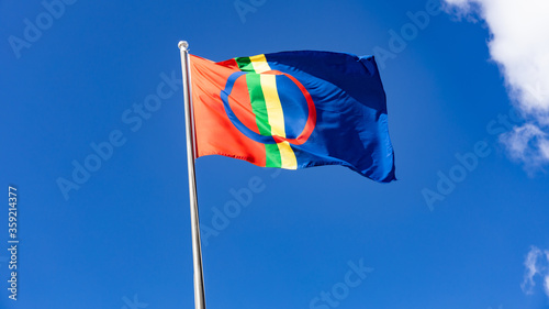 Sápmi flag lapland, Finland and the arctic. 