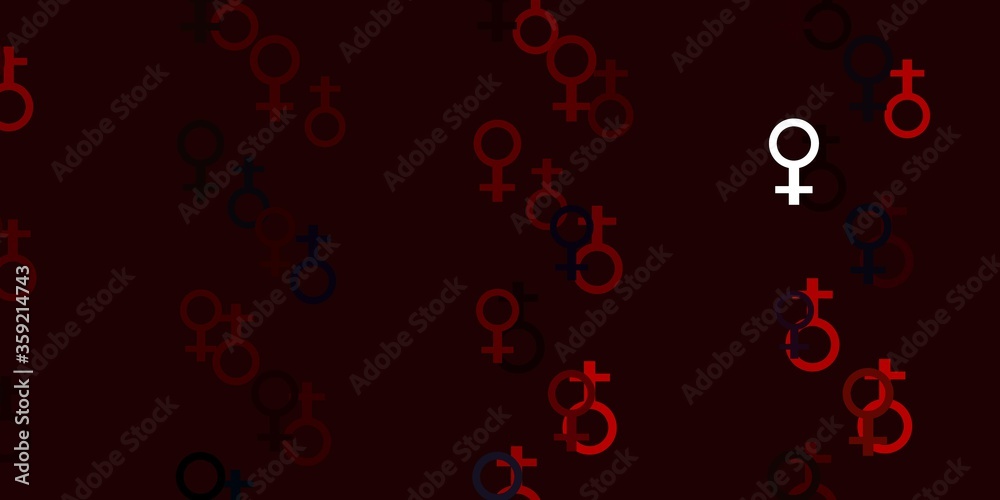 Light Blue, Red vector pattern with feminism elements. Light Blue, Red vector pattern with feminism elements.